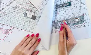 Mapa do celów projektowych cena: szczegółowy plan terenu z zaznaczonymi przyłączami i budynkami, idealny do planowania inwestycji.