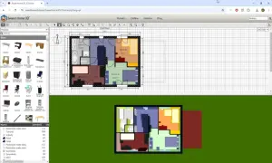 Program do projektowania wnętrz online Sweet Home 3D pozwala na tworzenie wizualizacji mieszkań, jak na tym przykładzie drugiego piętra.