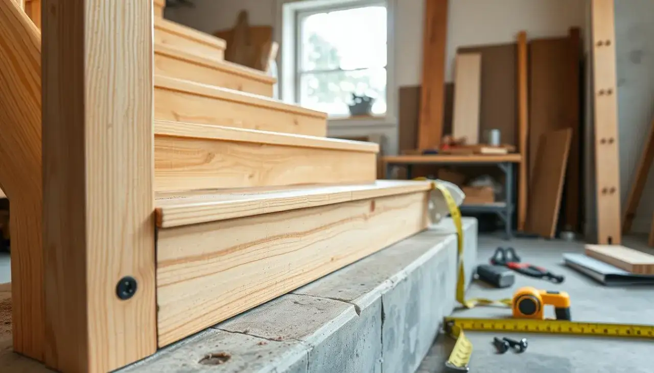 Zdjęcie Jak montować schody drewniane na beton, by uniknąć problemów?