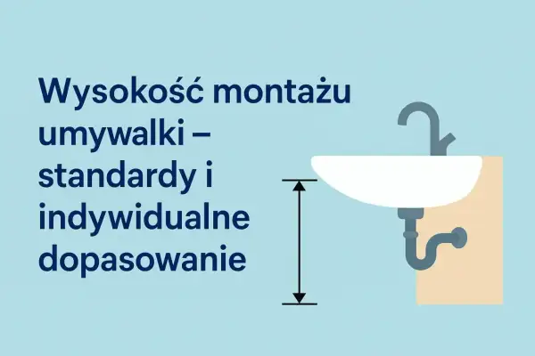 Wysokość umywalki: standardy i indywidualne dopasowanie. Ilustracja pokazuje umywalkę z zaznaczoną wysokością montażu.